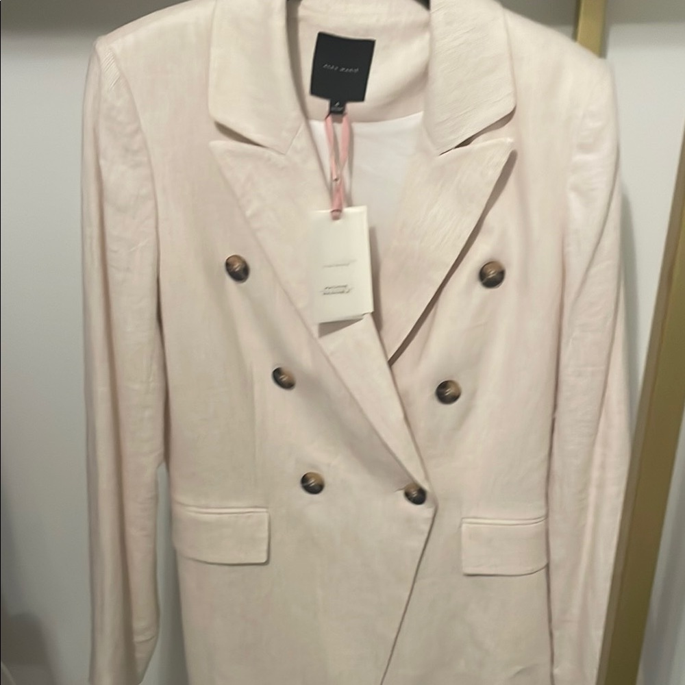 Alex Marie Light Pink Double-Breasted Blazer